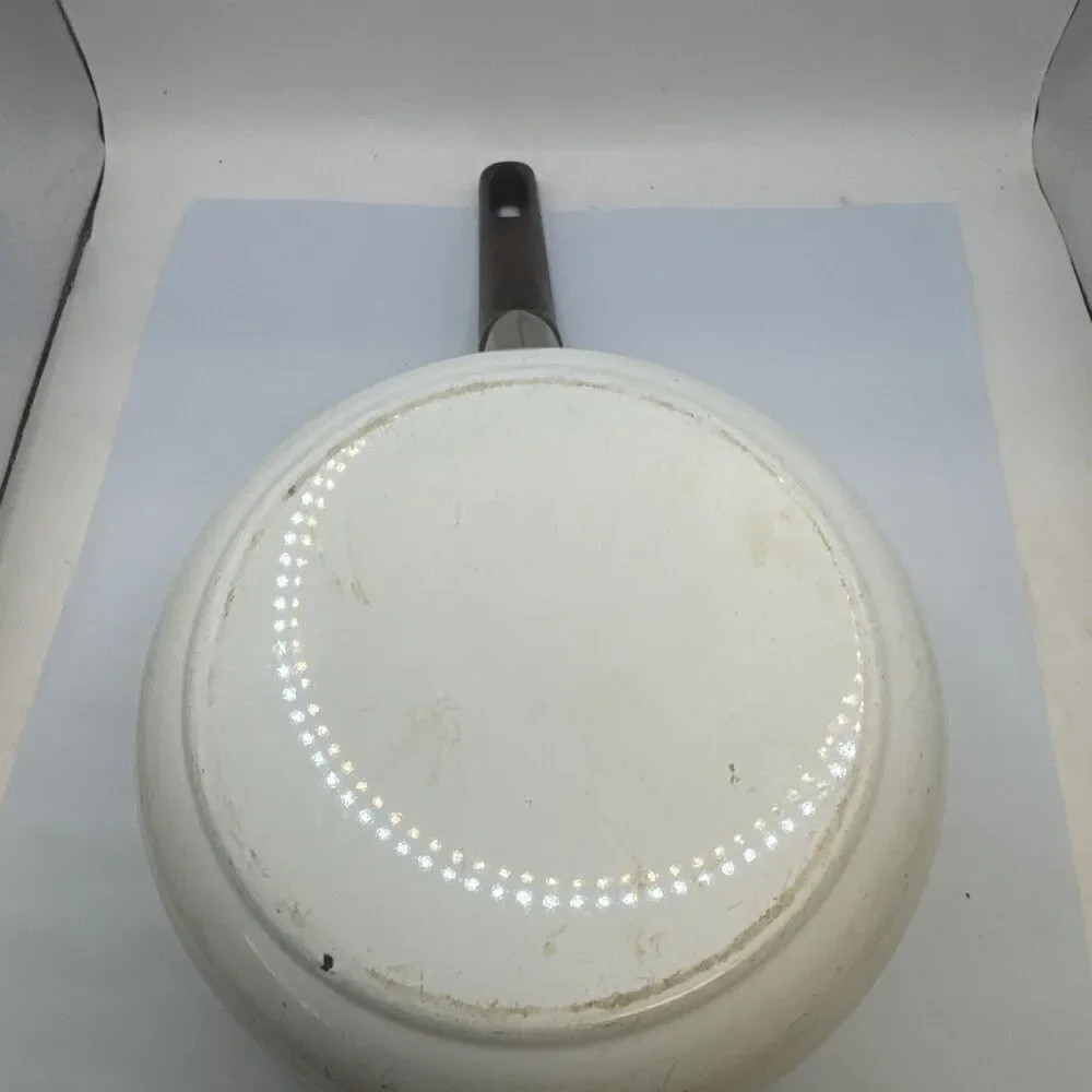 Vintage Enamel Floral 3-Pc Frying Pan Saucepan & Lid Set, Electric/Gas